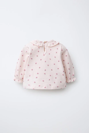 Футболка с текстурным цветочным принтом- Заказать в России