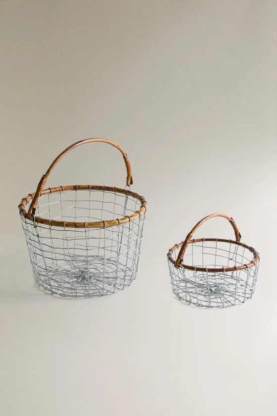 Корзина из металла и ротанга