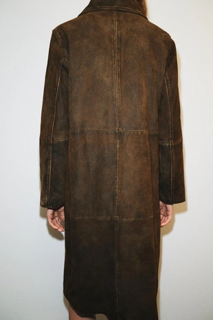 Длинное пальто из 100% кожи — коллекция Zara «Zw»- Заказать в России