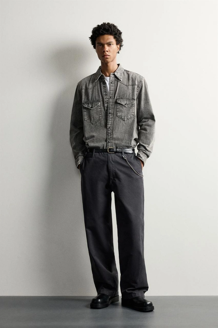 Джинсовая рубашка regular fit в стиле вестерн