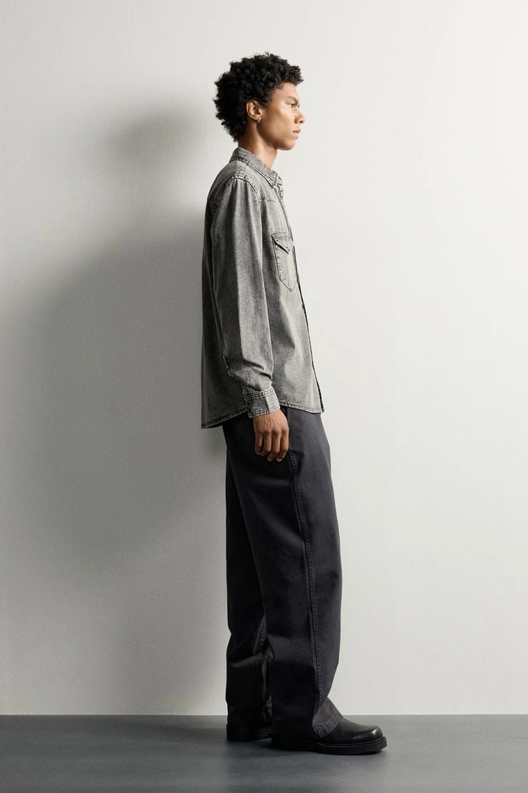 Джинсовая рубашка regular fit в стиле вестерн
