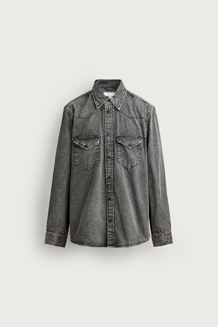 Джинсовая рубашка regular fit в стиле вестерн