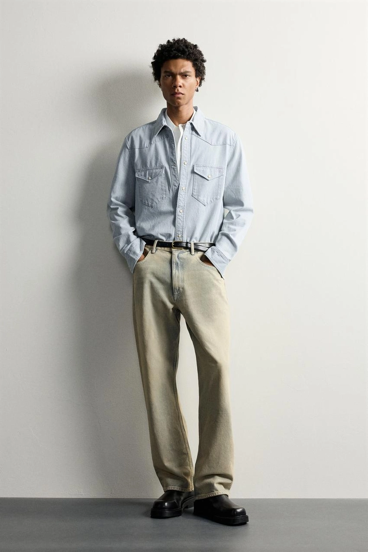 Джинсовая рубашка regular fit в стиле вестерн