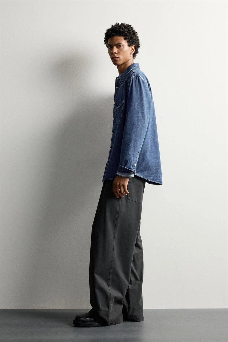 Джинсовая рубашка regular fit в стиле вестерн