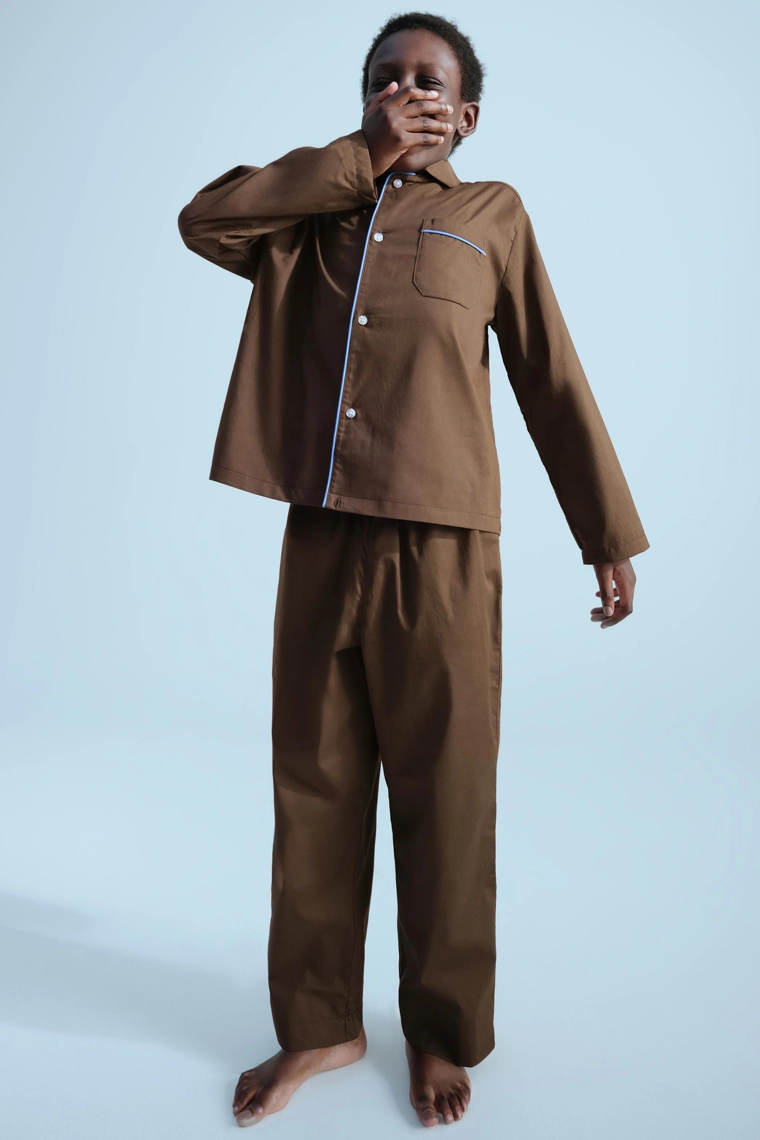 Пижамная рубашка с контрастной отстрочкой для детей 6-14 лет | 0fr. paris x zara