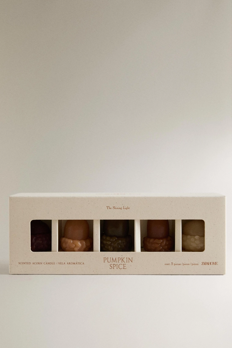 Ароматические свечи в форме желудей pumpkin spice (набор из 5 шт.)