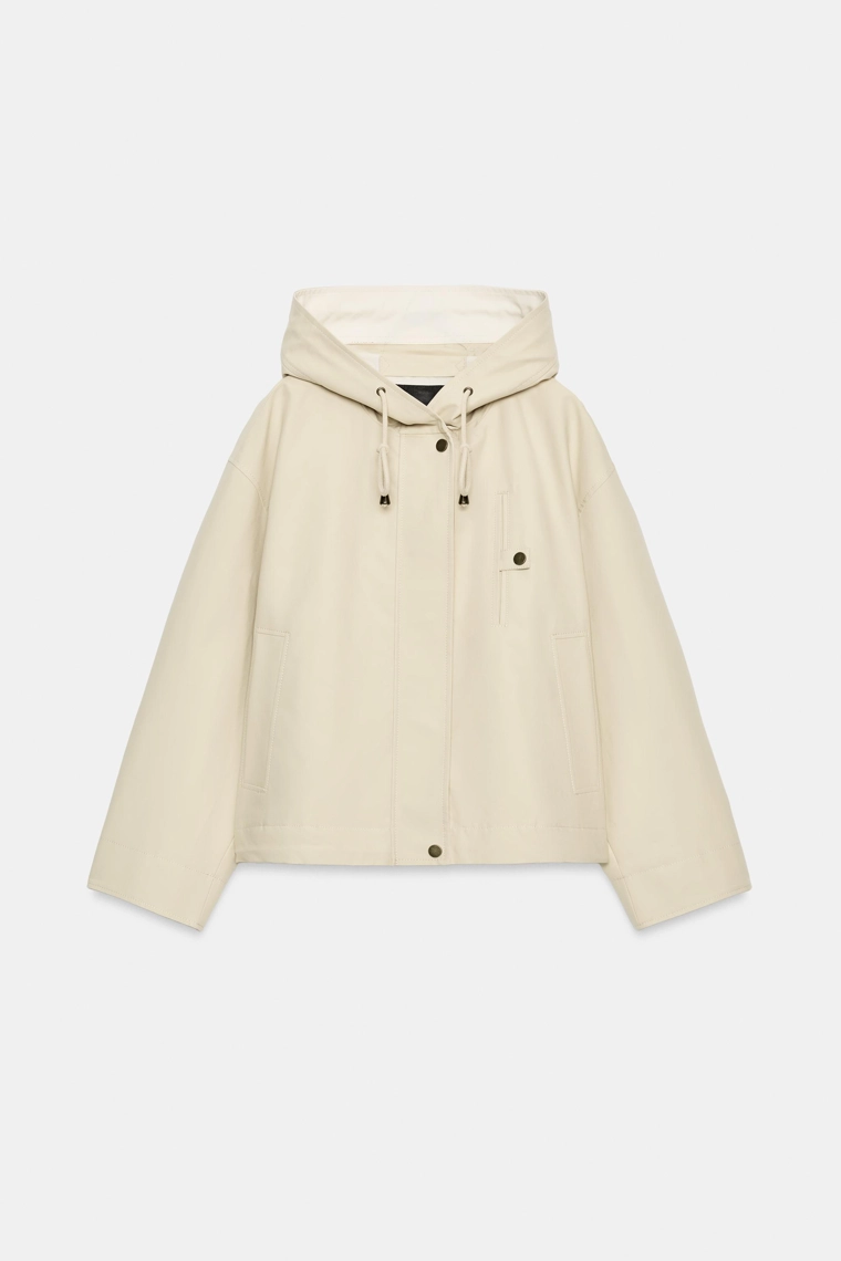 Парка с капюшоном и карманами из коллекции zara woman
