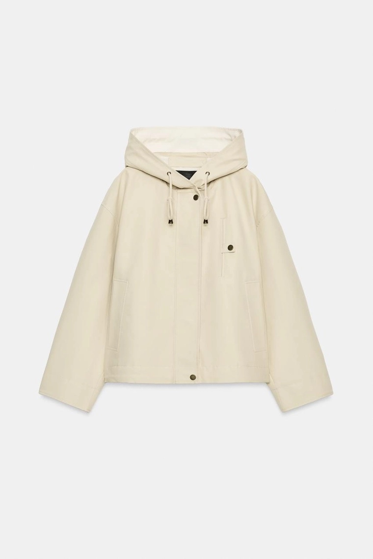 Парка с капюшоном и карманами из коллекции zara woman