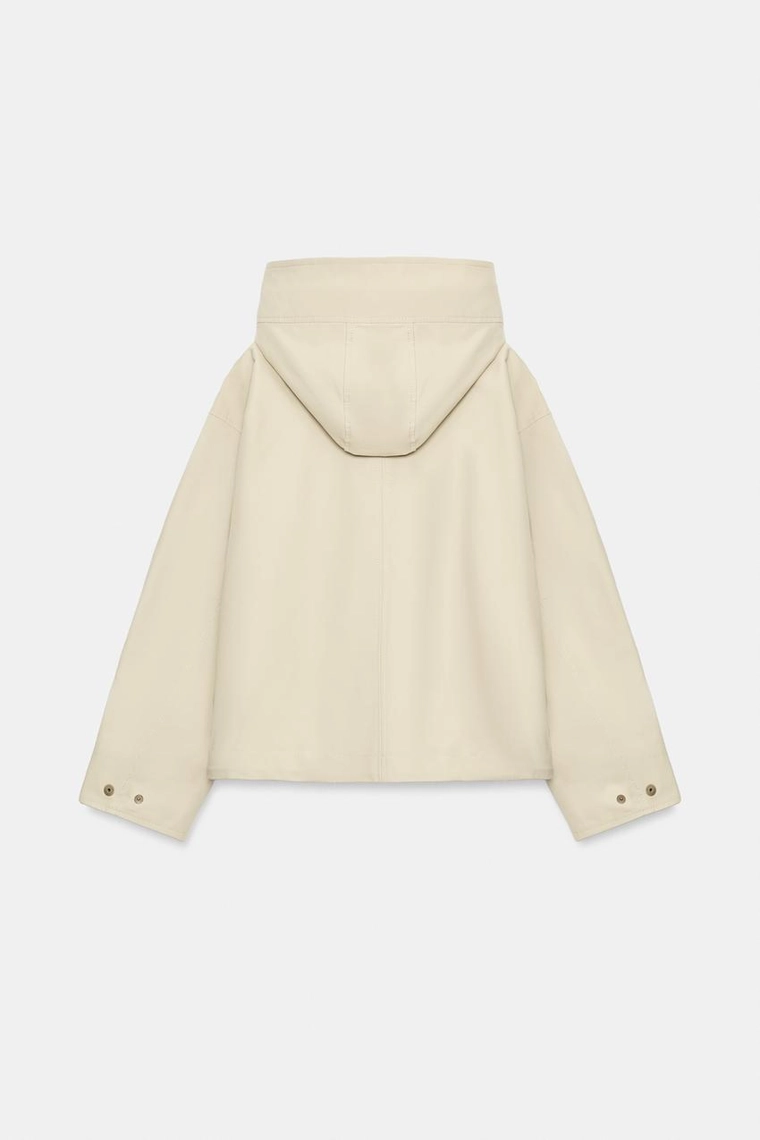 Парка с капюшоном и карманами из коллекции zara woman