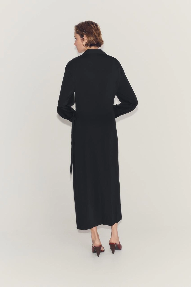 Сатиновое платье Zara «ZW» с узлом