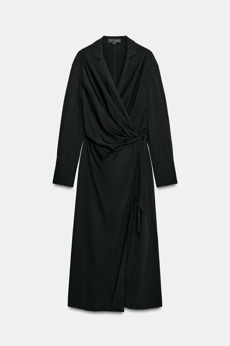 Сатиновое платье Zara «ZW» с узлом