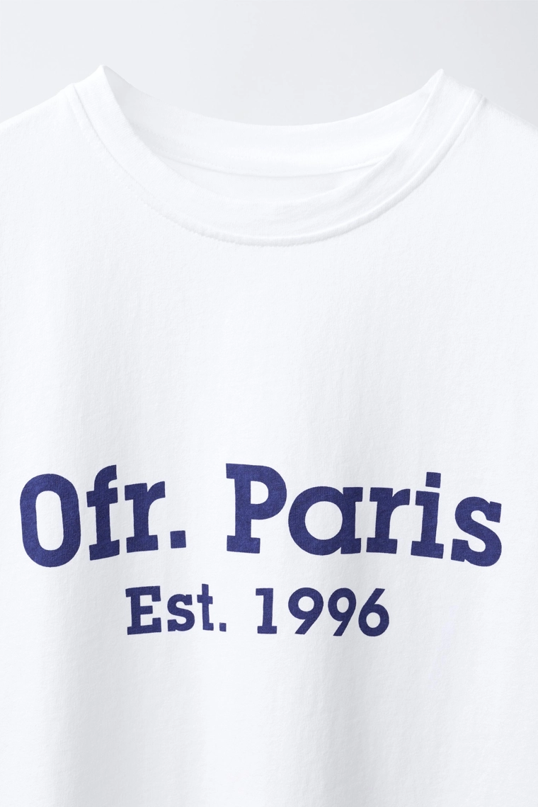 Футболка с контрастным слоганом 0fr. paris x zara