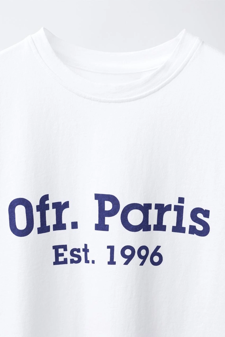 Футболка с контрастным слоганом 0fr. paris x zara