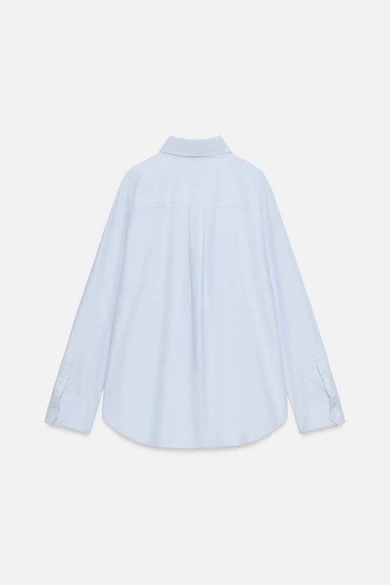 Рубашка zw collection oxford с жабо-застежкой