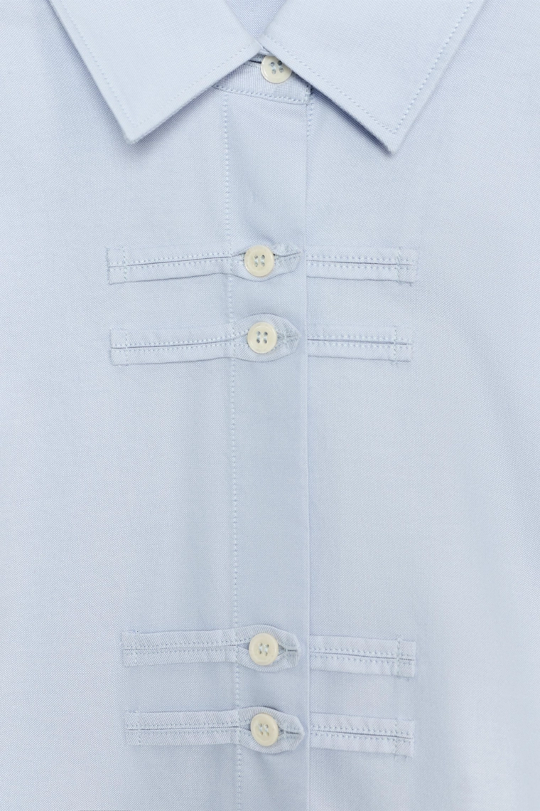 Рубашка zw collection oxford с жабо-застежкой
