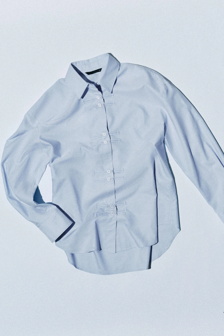 Рубашка zw collection oxford с жабо-застежкой