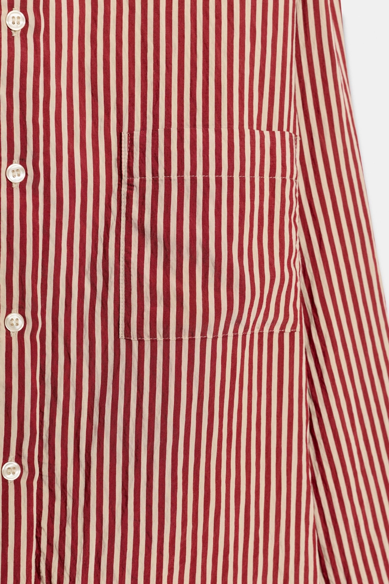 Рубашка zw collection в полоску с принтом и карманом
