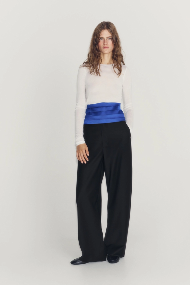 Широкие брюки из смесовой шерсти zw collection