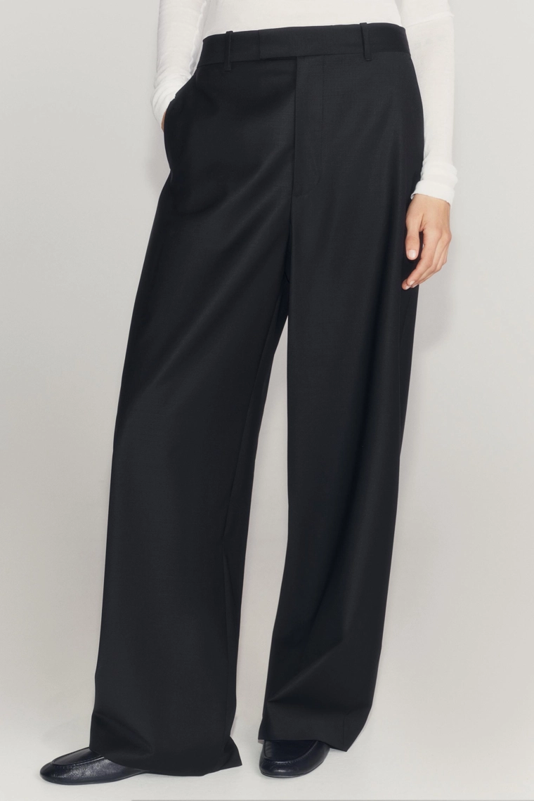 Широкие брюки из смесовой шерсти zw collection