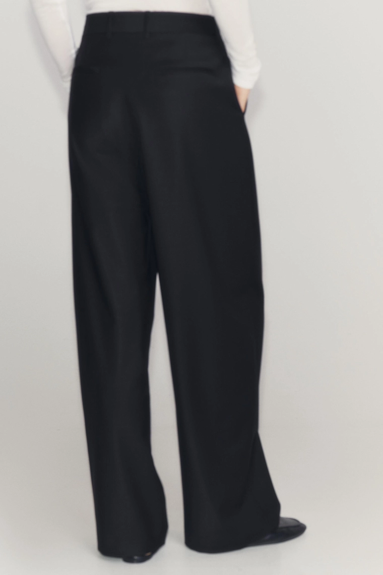 Широкие брюки из смесовой шерсти zw collection