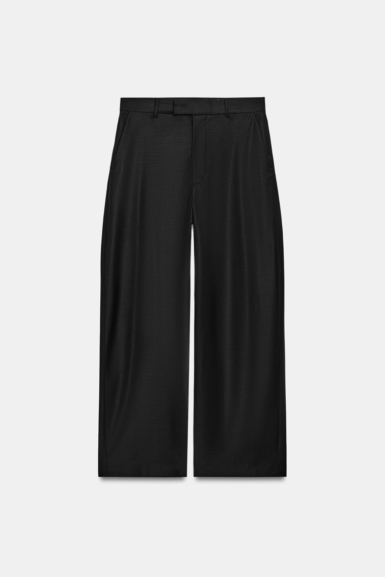 Широкие брюки из смесовой шерсти zw collection
