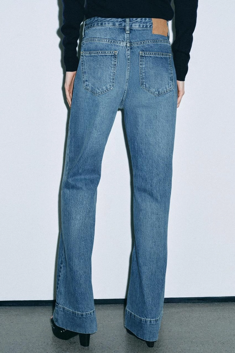 Джинсы Zara «ZW» с завышенной талией и расклешенными штанинами