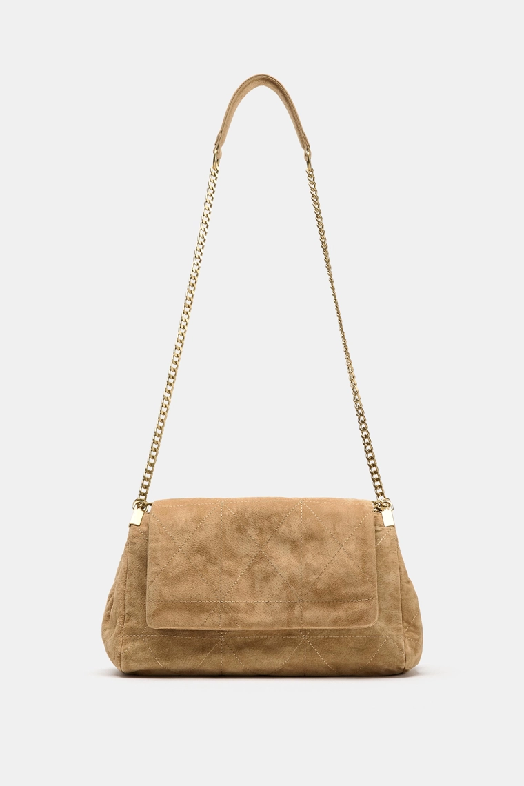 Кожаная сумка через плечо с клапаном