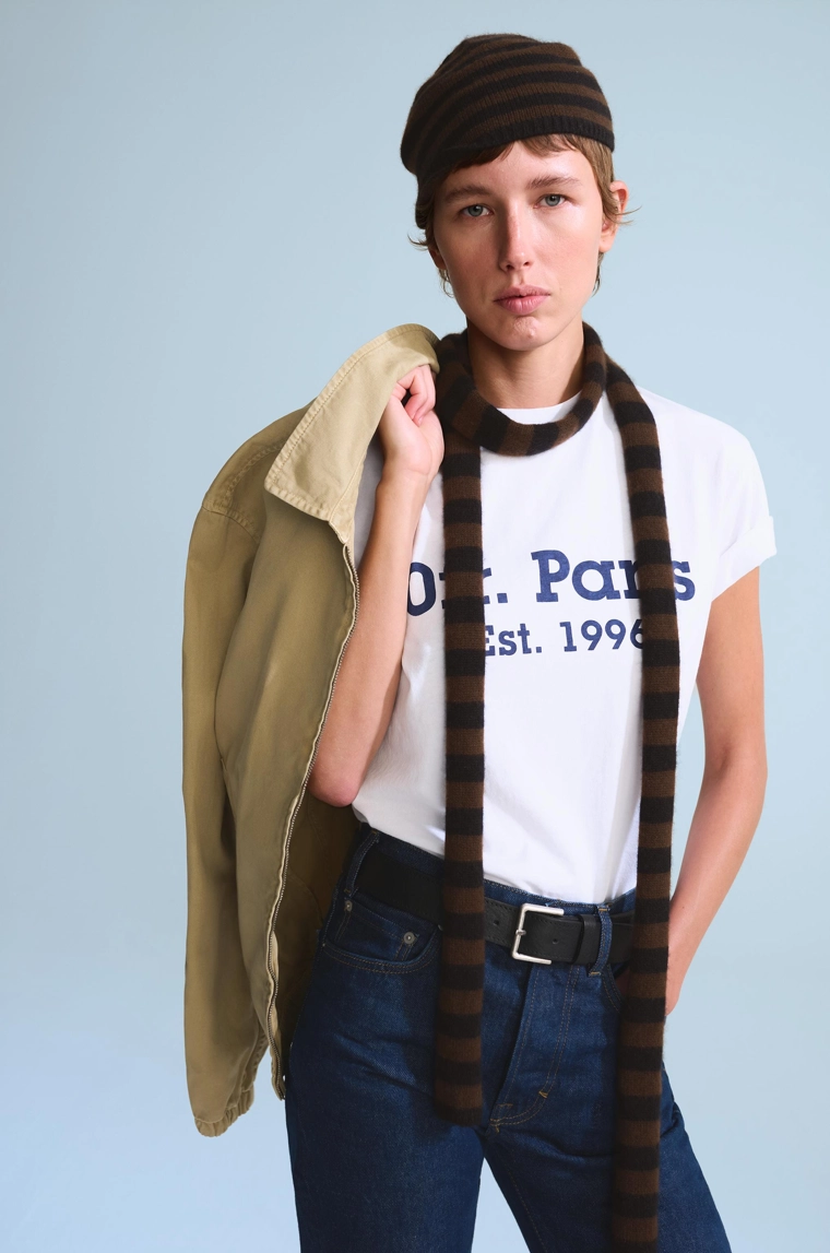 Узкий полосатый шарф из 100% кашемира 0fr. paris x zara