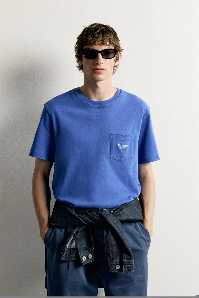 Футболка с вышитым нагрудным карманом 0fr. paris x zara
