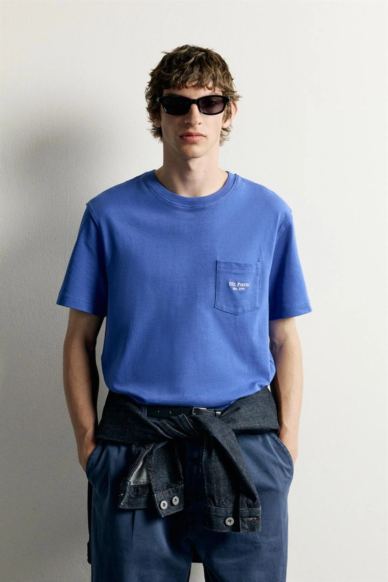 Футболка с вышитым нагрудным карманом 0fr. paris x zara