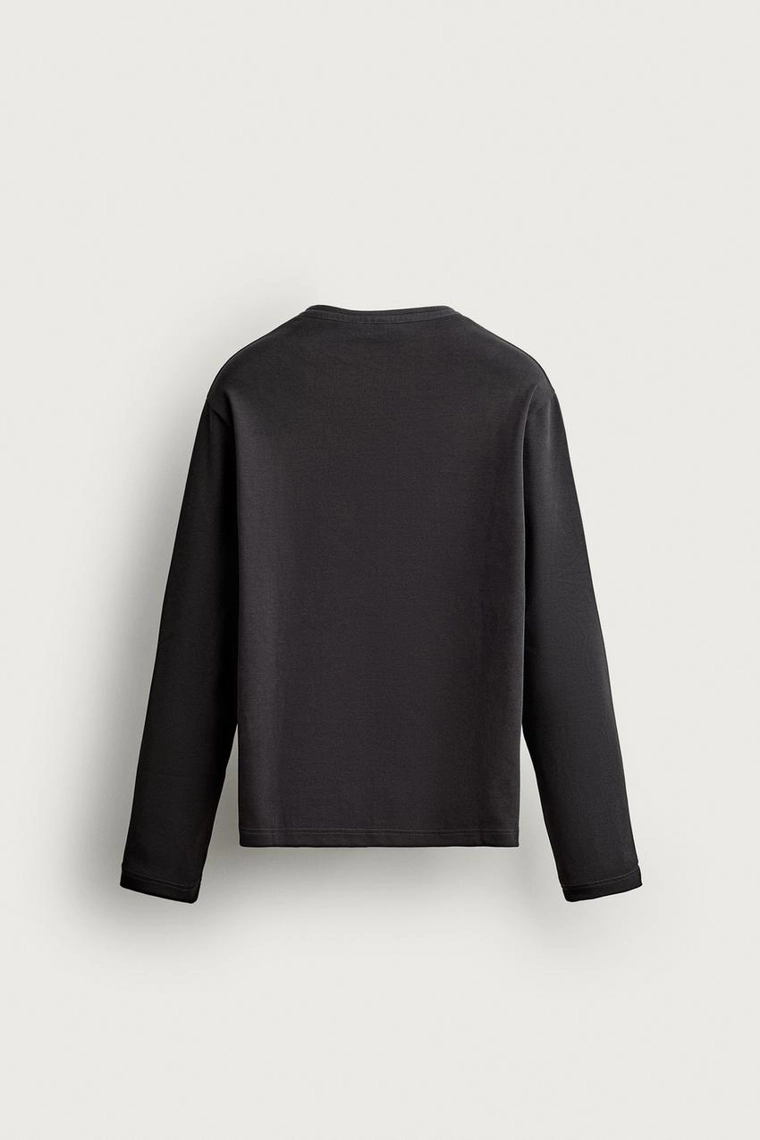 Футболка henley из компактного ребристого трикотажа