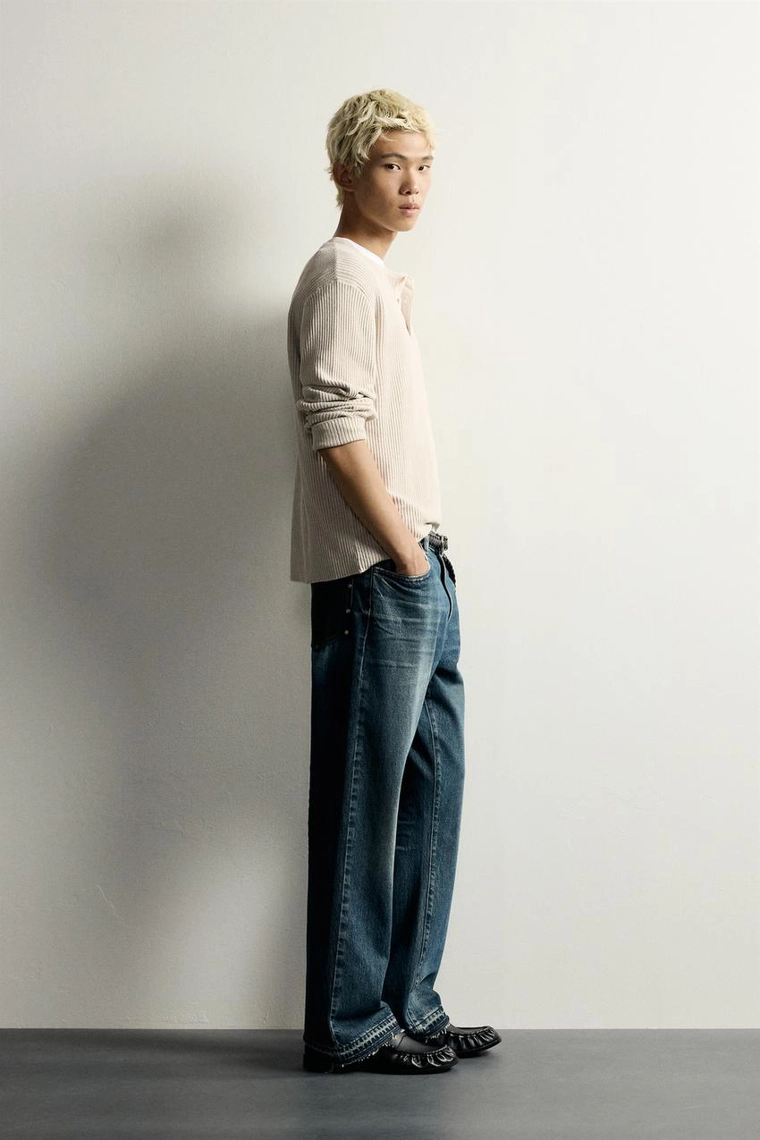 Вязаная футболка henley