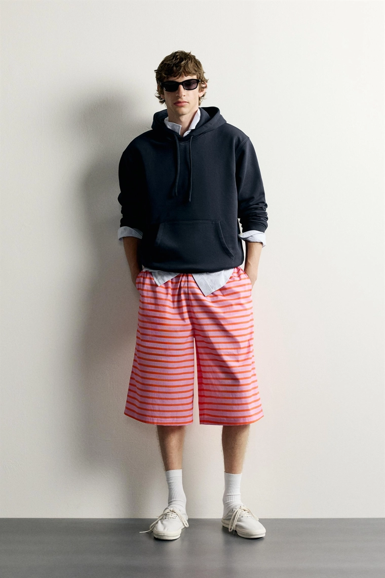 Длинные бермуды в полоску из жаккарда 0fr. paris x zara