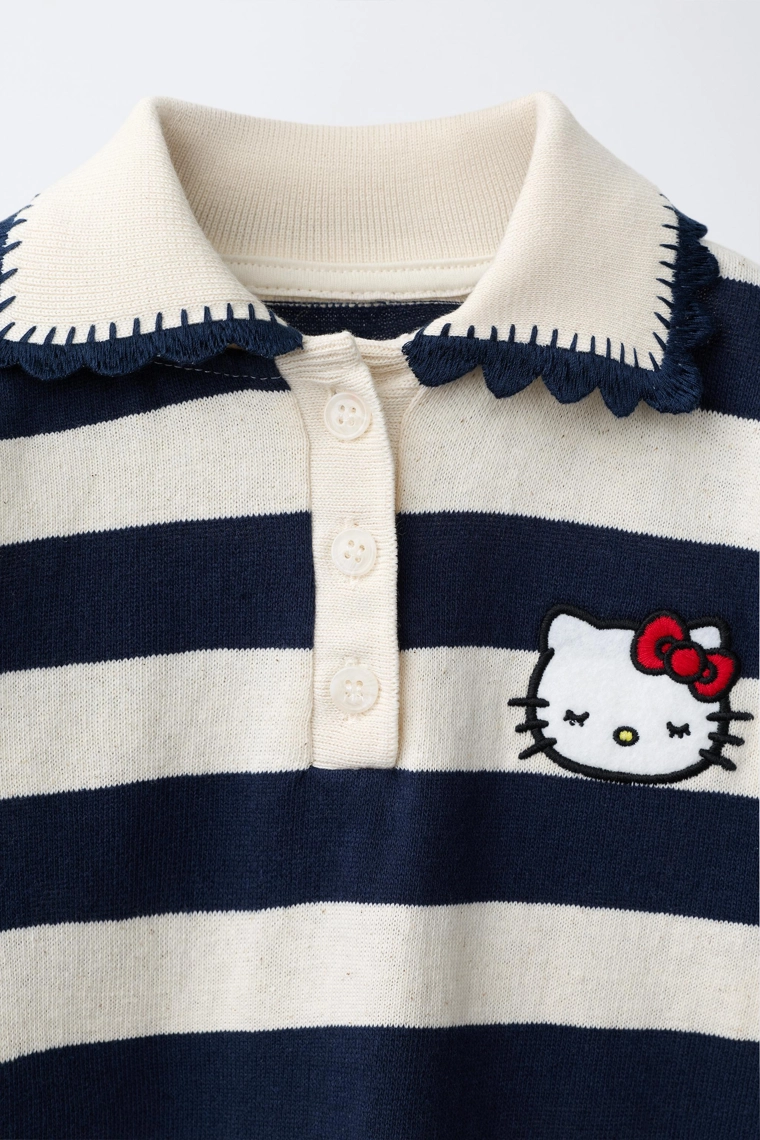 Поло с длинным рукавом hello kitty © sanrio в полоску