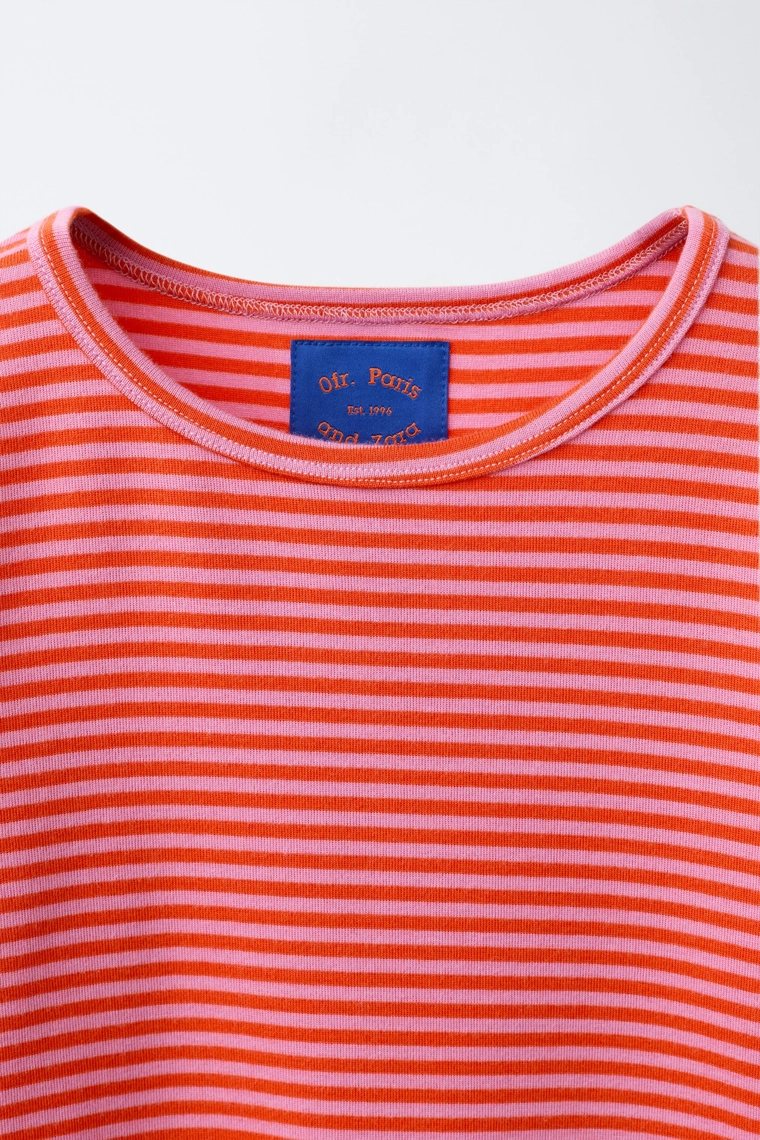 Футболка с длинным рукавом и полосатым принтом 0fr. paris x zara