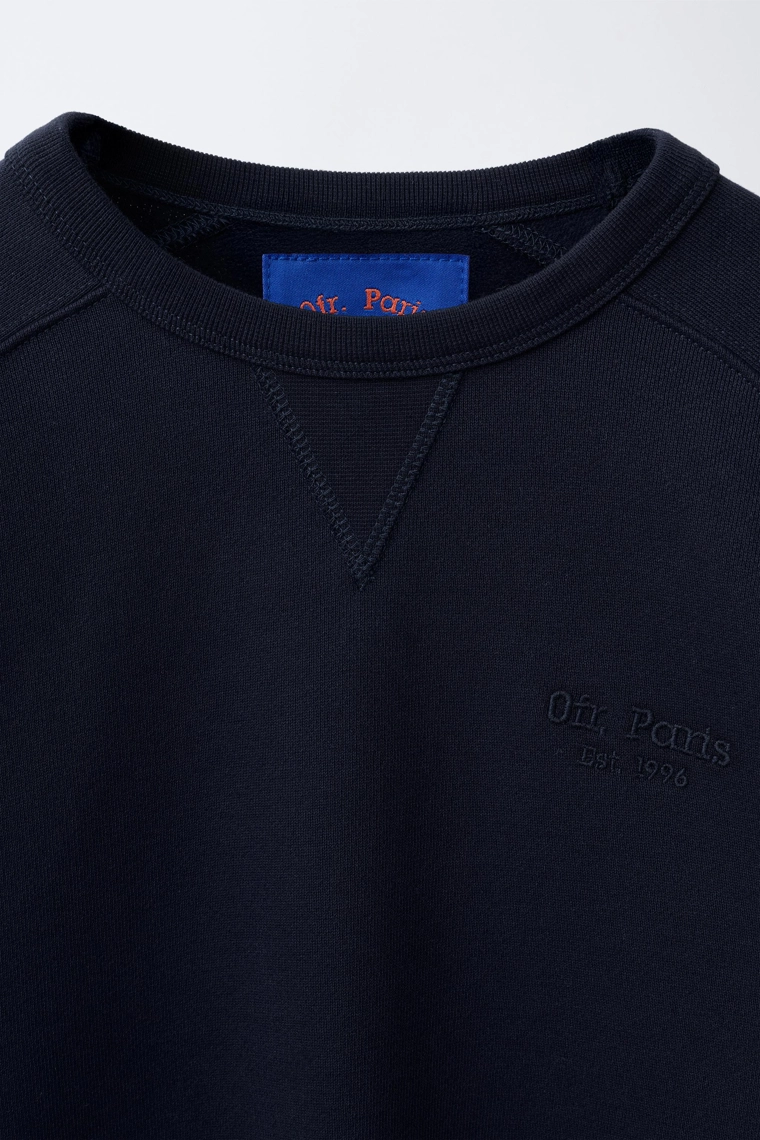 Свободный свитшот с вышитым слоганом 0fr. paris x zara