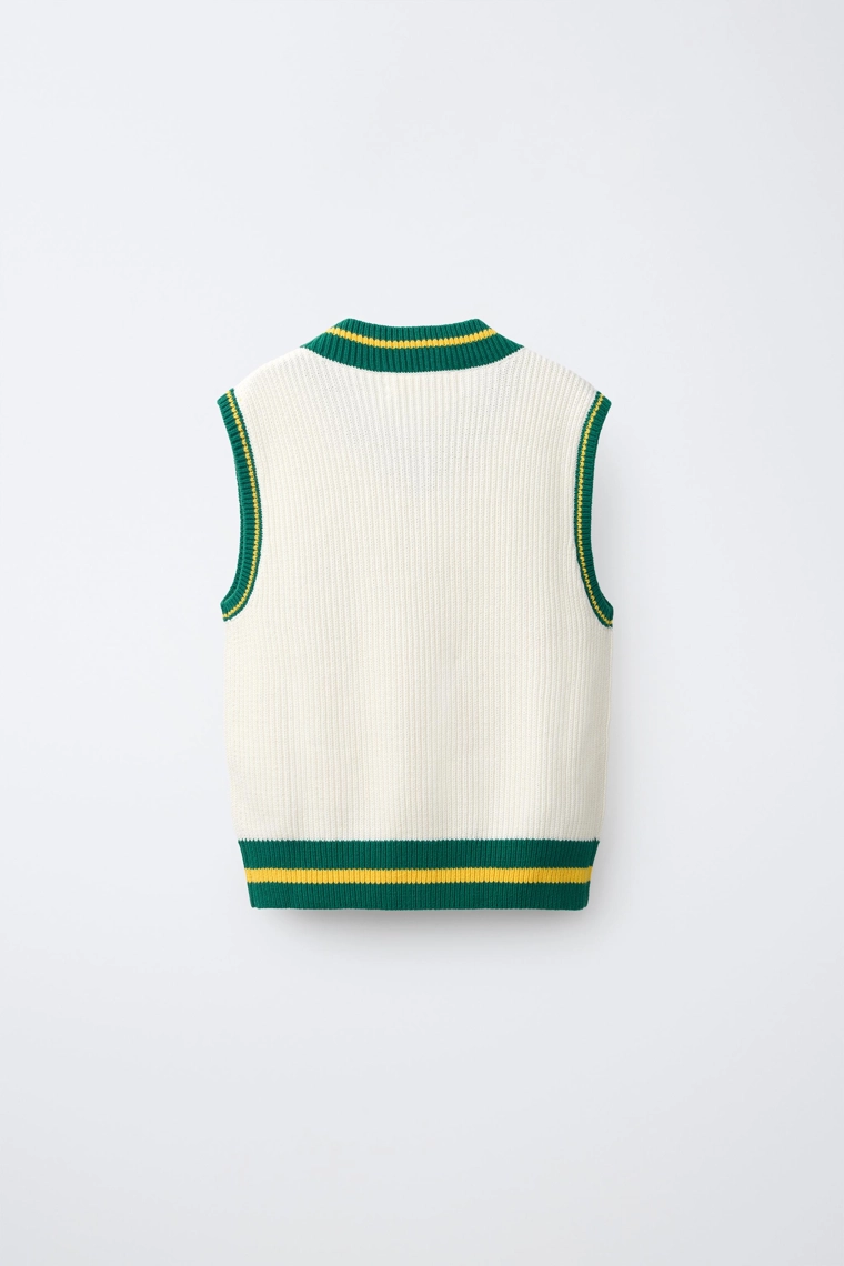 Вязаный жилет в стиле varsity