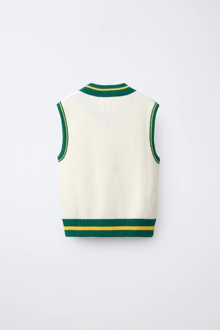 Вязаный жилет в стиле varsity