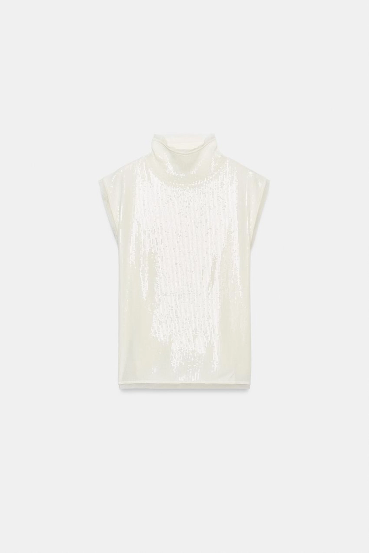 Топ из трикотажа с пайетками