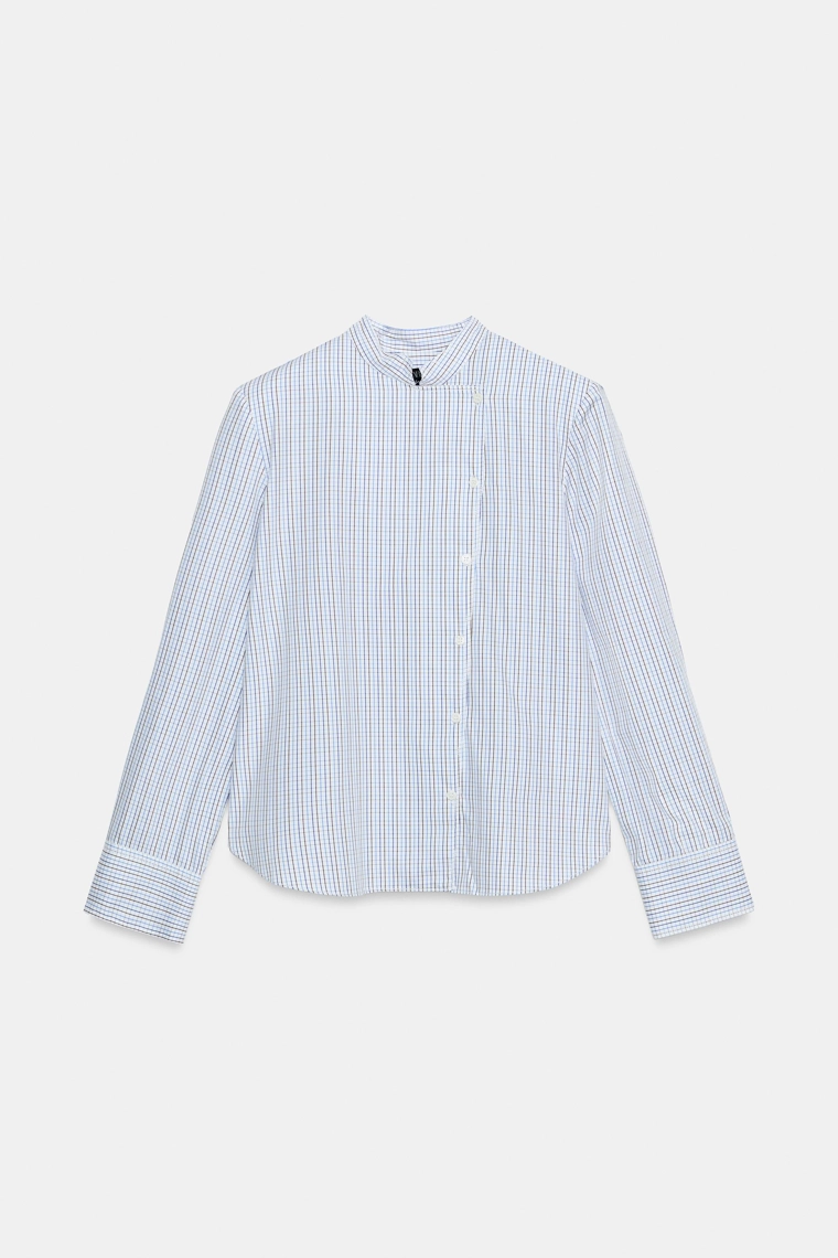 Рубашка в клетку с подплечниками zw collection