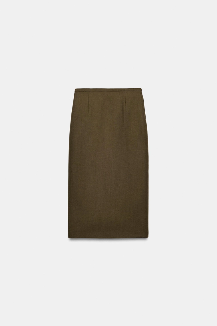 Юбка прямого кроя из 100% шерсти zw collection