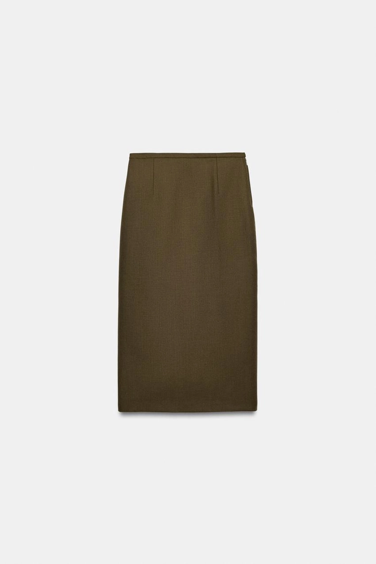 Юбка прямого кроя из 100% шерсти Zara «ZW»