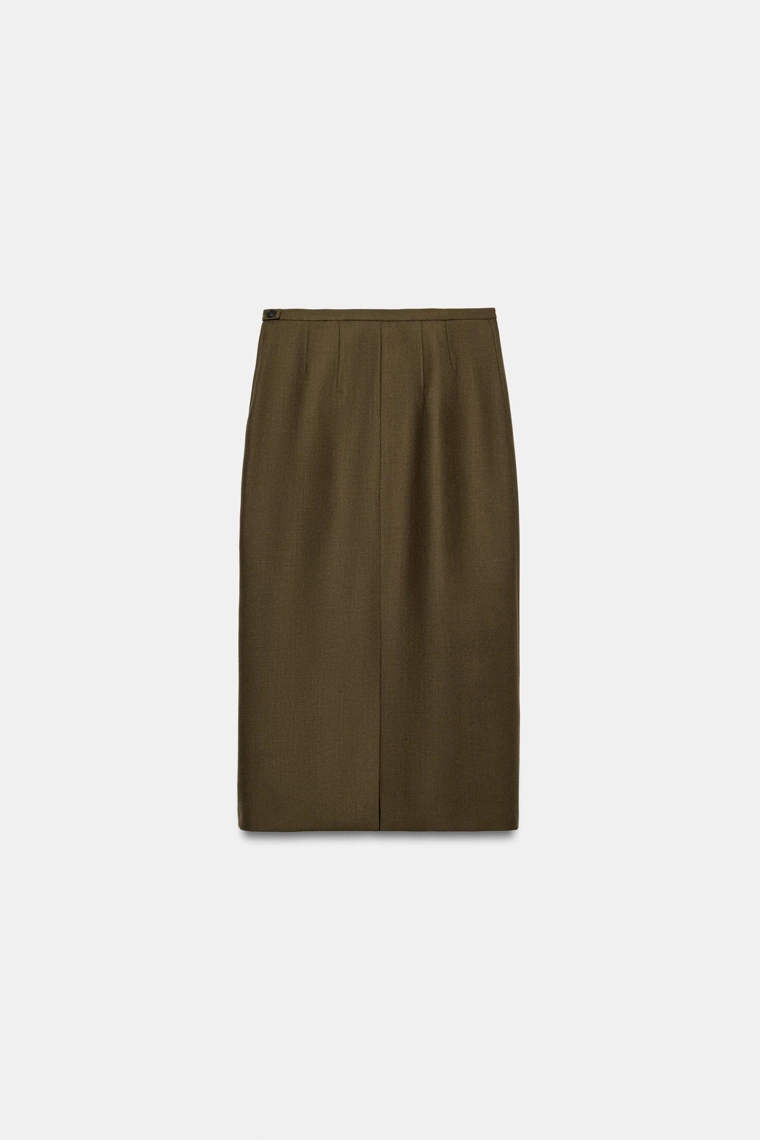 Юбка прямого кроя из 100% шерсти zw collection