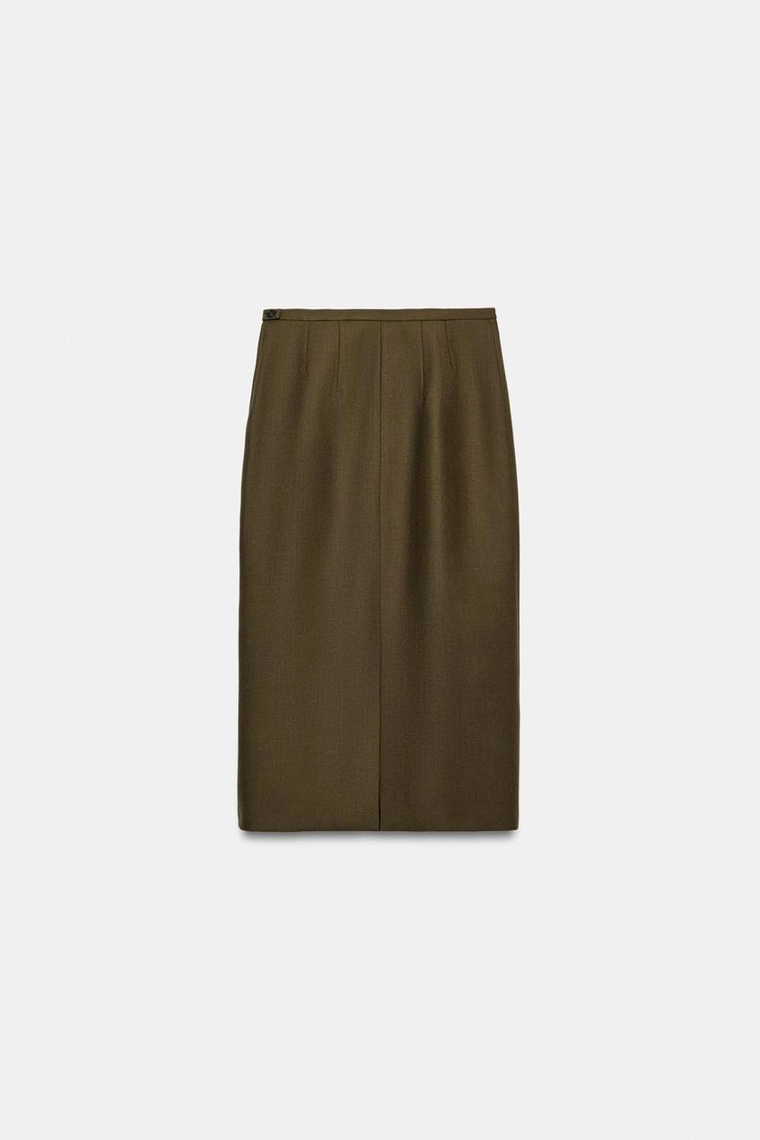 Юбка прямого кроя из 100% шерсти Zara «ZW»