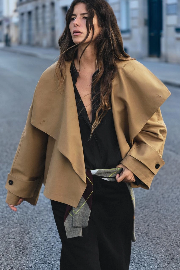 Короткий тренч с воротником-стоечкой Zara «ZW»
