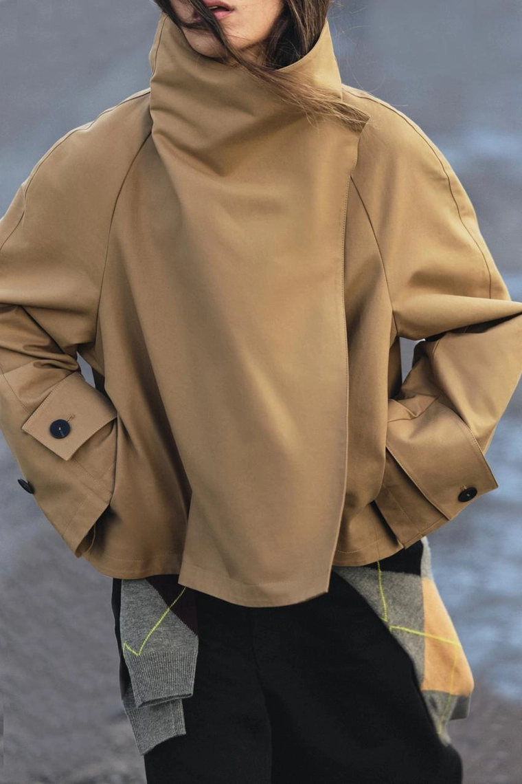Короткий тренч с воротником-стоечкой Zara «ZW»
