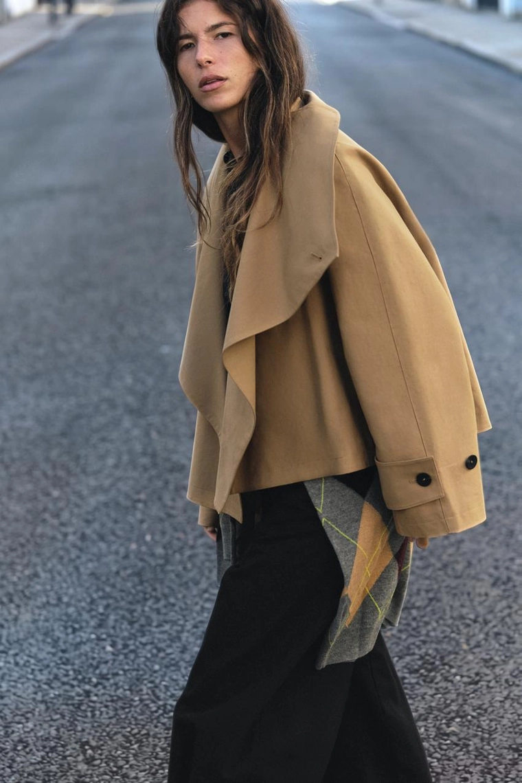 Короткий тренч с воротником-стоечкой Zara «ZW»
