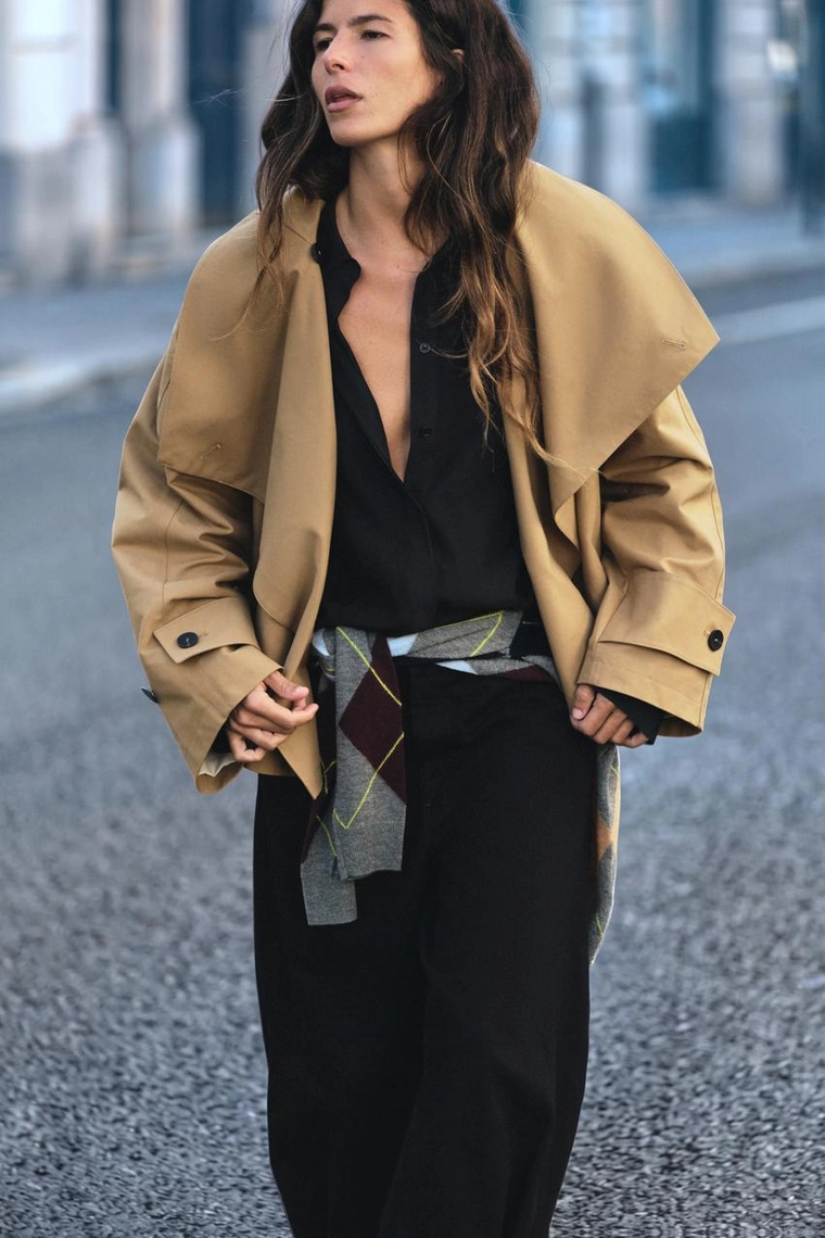 Короткий тренч с воротником-стоечкой Zara «ZW»