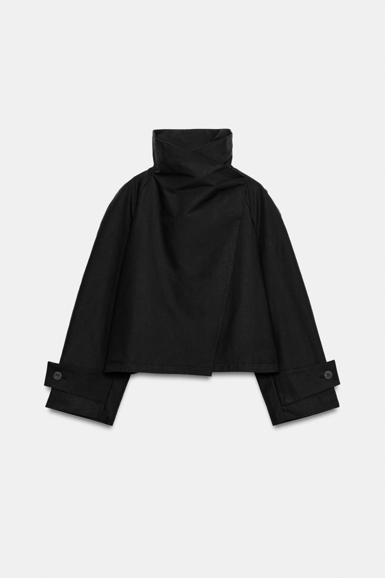 Короткий тренч с высоким воротником Zara «ZW»