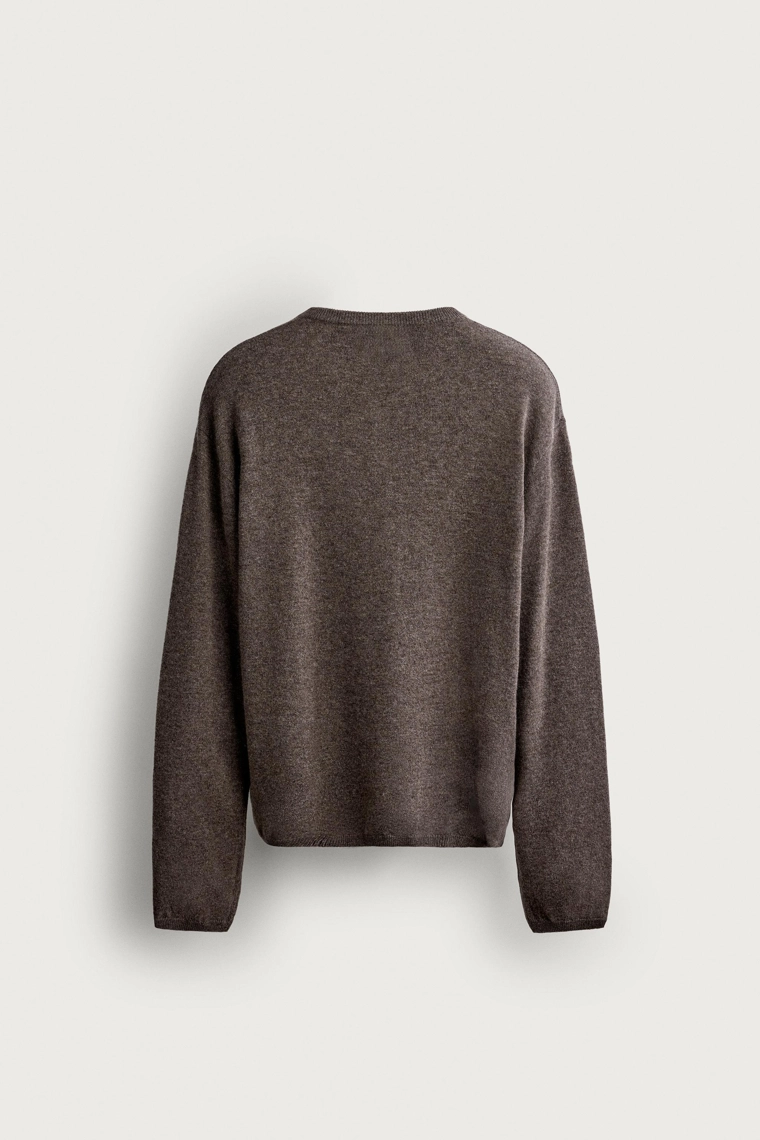 Поло henley из смеси шерсти и кашемира